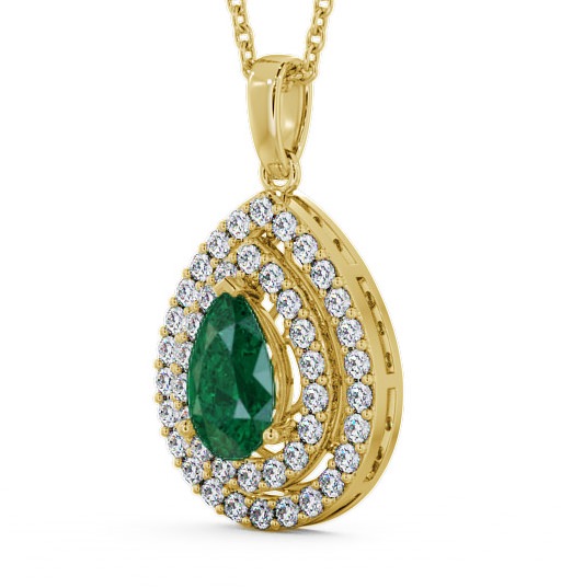 Halo Emerald and Diamond 1.24ct Pendant 9K Yellow Gold PNT4GEM_YG_EM_THUMB1