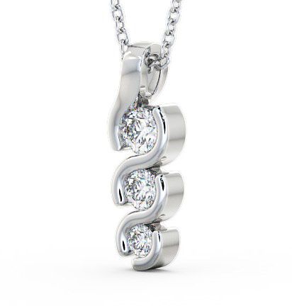 Journey Round Diamond Tension Set Pendant 9K White Gold PNT50_WG_THUMB1