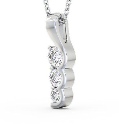 Journey Round Diamond Unique Trilogy Style Pendant 9K White Gold PNT51_WG_THUMB1