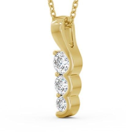 Journey Round Diamond Unique Trilogy Style Pendant 18K Yellow Gold PNT51_YG_THUMB1 