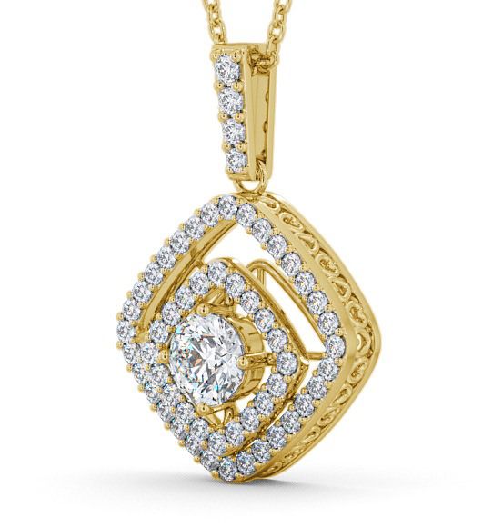 Cluster Round Diamond Exquisite Pendant 18K Yellow Gold PNT53_YG_THUMB1 