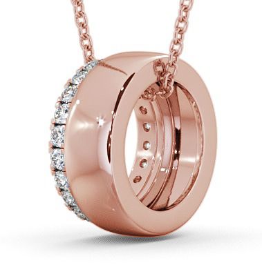 Circle Diamond Hanging Pendant 9K Rose Gold PNT54_RG_THUMB1