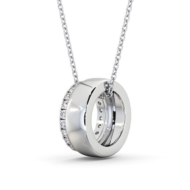 Circle Diamond Pendant 9K White Gold - Monikie PNT54_WG_SIDE