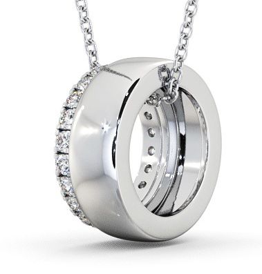 Circle Diamond Hanging Pendant 18K White Gold PNT54_WG_THUMB1 