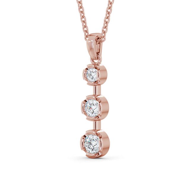Journey Round Diamond Pendant 9K Rose Gold - Barlby PNT55_RG_SIDE