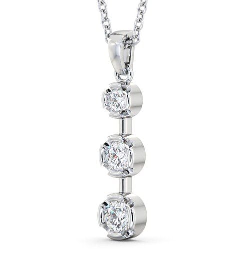 Journey Round Diamond Bezel Set Pendant 18K White Gold PNT55_WG_THUMB1 