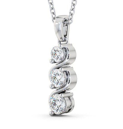 Journey Round Diamond Sweeping Design Pendant 9K White Gold PNT56_WG_THUMB1 