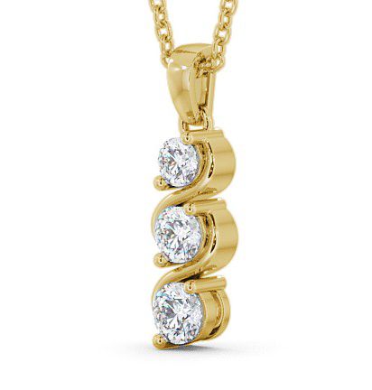 Journey Round Diamond Sweeping Design Pendant 18K Yellow Gold PNT56_YG_THUMB1