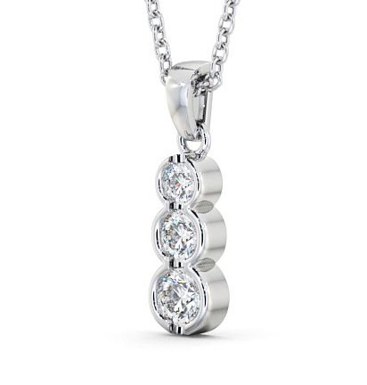 Journey Round Diamond Bezel Set Pendant 18K White Gold PNT57_WG_THUMB1