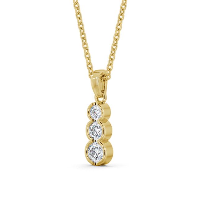 Journey Round Diamond Pendant 18K Yellow Gold - Ardara PNT57_YG_SIDE