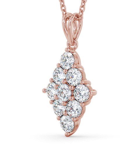 Cluster Round Diamond Illusion Design Pendant 9K Rose Gold pnt58_rg_thumb1