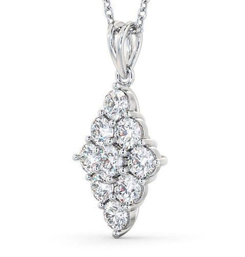Cluster Round Diamond Illusion Design Pendant 18K White Gold pnt58_wg_thumb1 