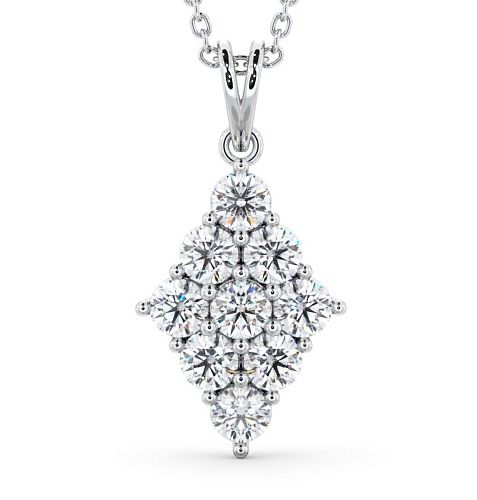 Silian Cluster Pendant Round Diamond pnt58_wg_thumb2 