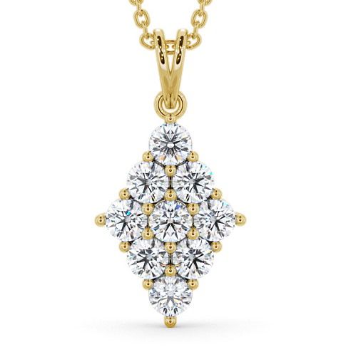 Silian Cluster Pendant Round Diamond pnt58_yg_thumb2 