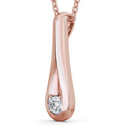 Drop Single Round Diamond Pendant 9K Rose Gold PNT59_RG_THUMB1 