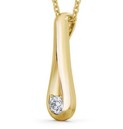 Drop Single Round Diamond Pendant 18K Yellow Gold PNT59_YG_THUMB1 