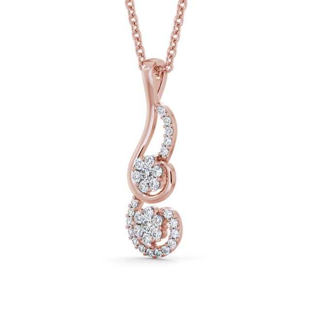 Drop Round Diamond 0.40ct Pendant 9K Rose Gold - Rosevine PNT61_RG_SIDE