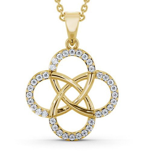 Sowe Cluster Pendant Round Diamond 0.30ct PNT62_YG_THUMB2 