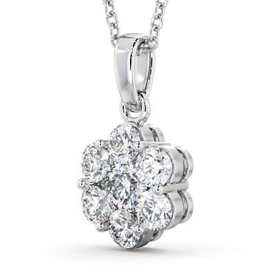 Cluster Round Diamond Pendant 9K White Gold PNT63_WG_THUMB1 