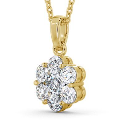  Cluster Round Diamond Pendant 9K Yellow Gold - Creslow PNT63_YG_THUMB1 
