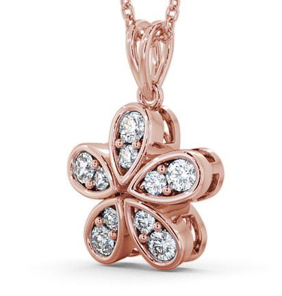 Flower Shaped Diamond Pendant 9K Rose Gold - Firle PNT65_RG_THUMB1