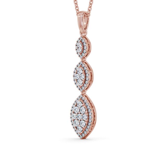 Drop Round Diamond 0.65ct Pendant 18K Rose Gold - Belgravia PNT66_RG_SIDE