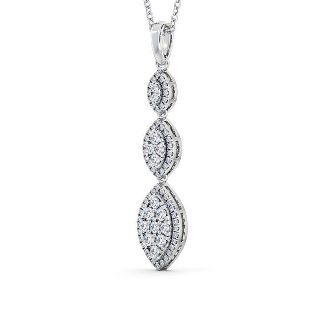 Drop Round Diamond 0.65ct Pendant 9K White Gold - Belgravia PNT66_WG_SIDE