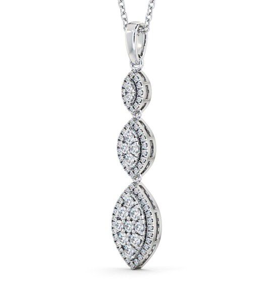 Drop Round Diamond 0.65ct Elegant Pendant 18K White Gold PNT66_WG_THUMB1