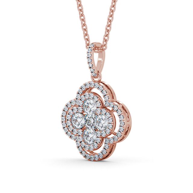 Cluster Round Diamond 0.48ct Pendant 9K Rose Gold - Bailey PNT69_RG_SIDE