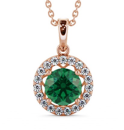  Halo Emerald and Diamond 1.18ct Pendant 18K Rose Gold - Clara PNT6GEM_RG_EM_THUMB2 