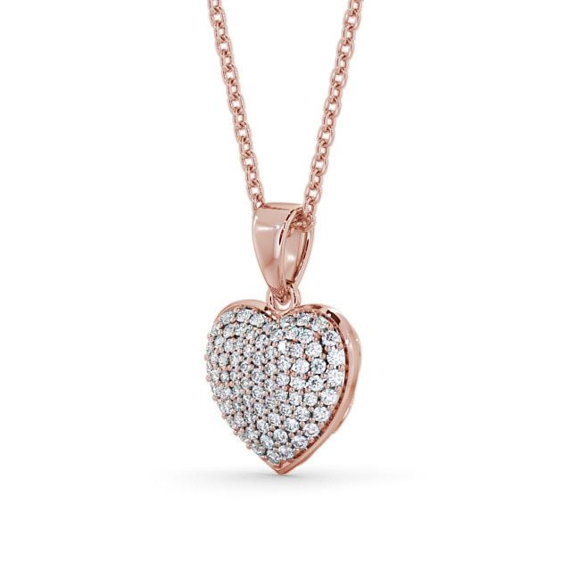 Heart Shaped Diamond 0.40ct Cluster Pendant 9K Rose Gold - Rothbury PNT70_RG_SIDE