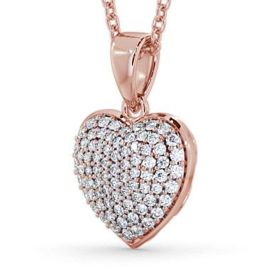 Heart Shaped Diamond Cluster Pendant 18K Rose Gold PNT70_RG_THUMB1