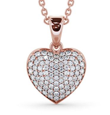 Heart Shaped Diamond Cluster Pendant 9K Rose Gold PNT70_RG_THUMB2 