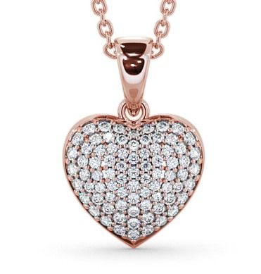 Heart Shaped Diamond Cluster Pendant 18K Rose Gold PNT70_RG_THUMB2 