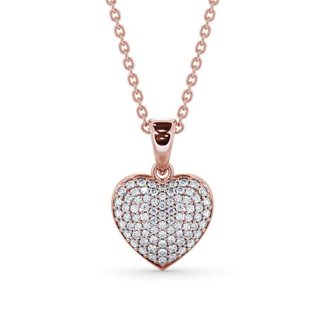 Heart Shaped Diamond 0.40ct Cluster Pendant 9K Rose Gold - Rothbury PNT70_RG_UP