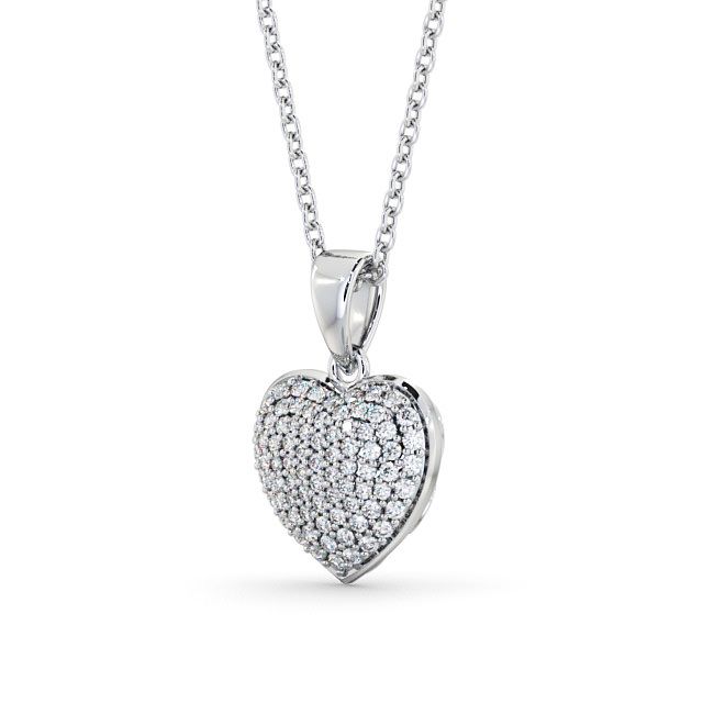 Heart Shaped Diamond 0.40ct Cluster Pendant 9K White Gold - Rothbury PNT70_WG_SIDE
