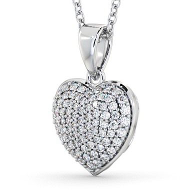 Heart Shaped Diamond Cluster Pendant 18K White Gold PNT70_WG_THUMB1