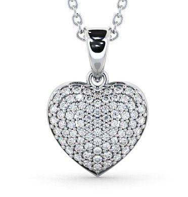 Heart Shaped Diamond Cluster Pendant 9K White Gold PNT70_WG_THUMB2 