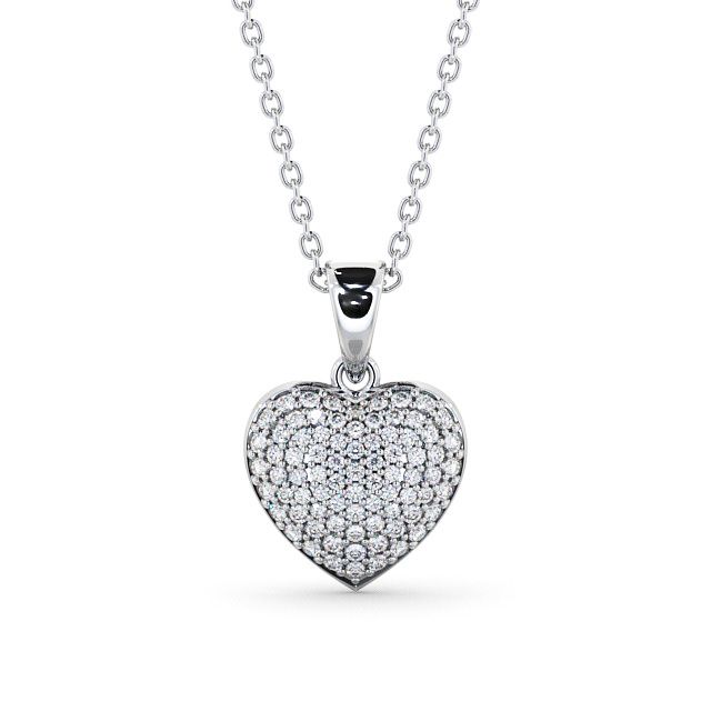Heart Shaped Diamond 0.40ct Cluster Pendant 9K White Gold - Rothbury PNT70_WG_UP