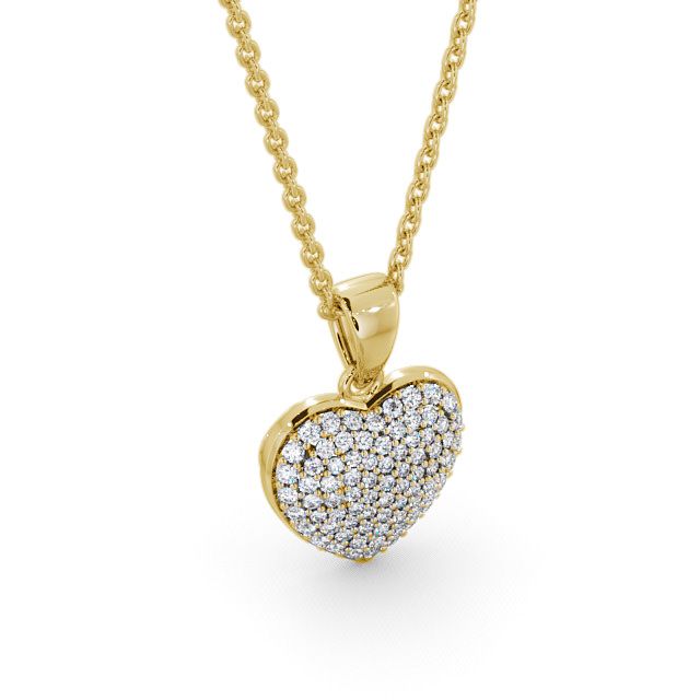 Heart Shaped Diamond 0.40ct Cluster Pendant 18K Yellow Gold - Rothbury PNT70_YG_FLAT