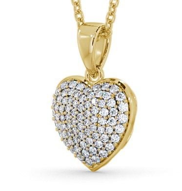 Heart Shaped Diamond Cluster Pendant 9K Yellow Gold PNT70_YG_THUMB1