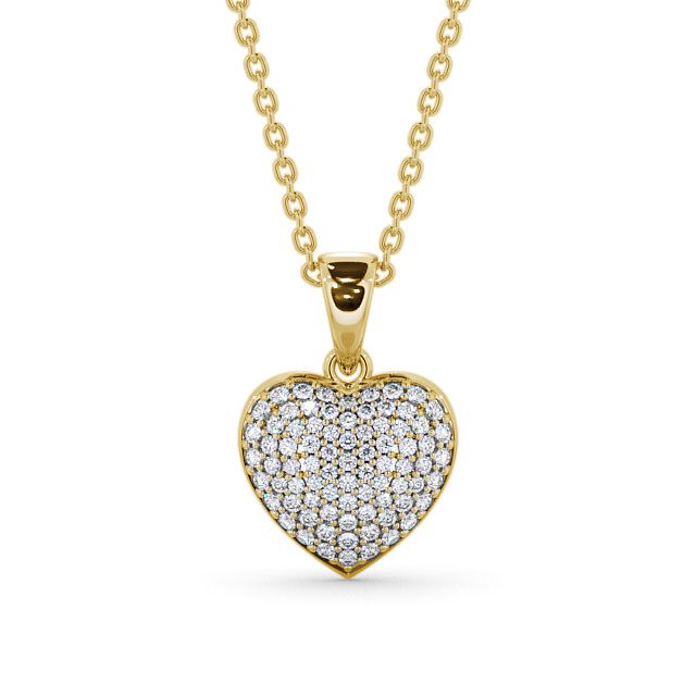 Heart Shaped Diamond 0.40ct Cluster Pendant 18K Yellow Gold - Rothbury PNT70_YG_UP