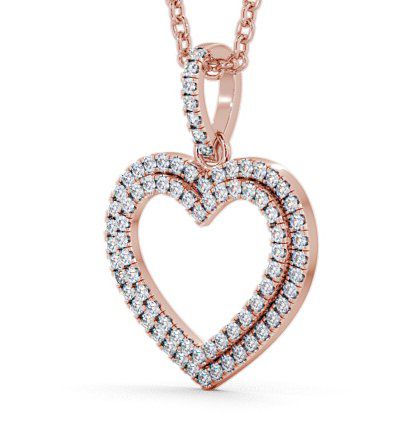 Heart Shaped Diamond Cluster Pendant 9K Rose Gold PNT71_RG_THUMB1 