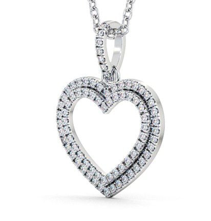 Heart Shaped Diamond Cluster Pendant 9K White Gold PNT71_WG_THUMB1 