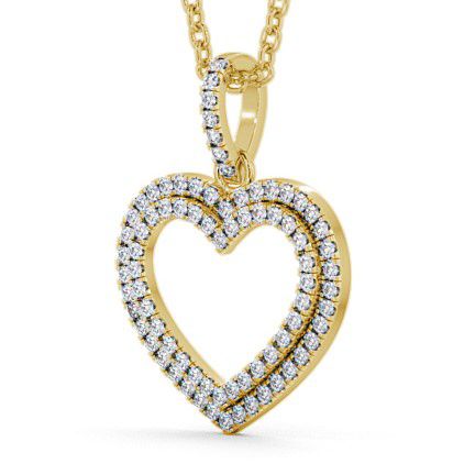 Heart Shaped Diamond Cluster Pendant 18K Yellow Gold PNT71_YG_THUMB1 