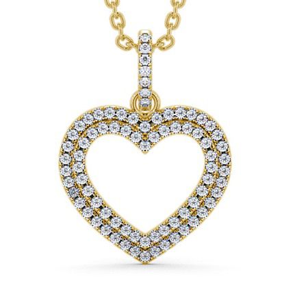  Heart Shaped Diamond Cluster Pendant 9K Yellow Gold - Keymer PNT71_YG_THUMB2 