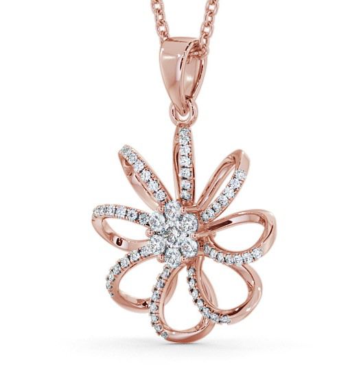 Flower Shaped Diamond 0.45ct Cluster Pendant 18K Rose Gold PNT72_RG_THUMB1