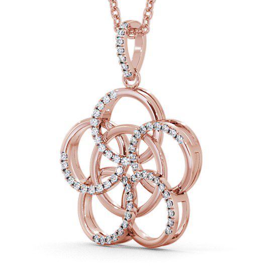 Circle Shaped Diamond 0.22ct Pendant 9K Rose Gold PNT73_RG_THUMB1 