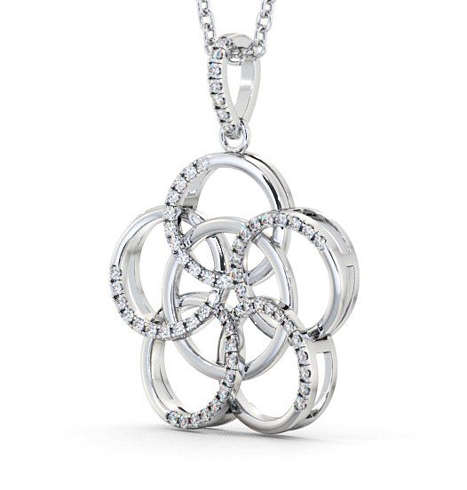 Circle Shaped Diamond 0.22ct Pendant 18K White Gold PNT73_WG_THUMB1 