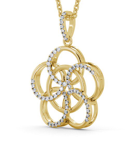 Circle Shaped Diamond 0.22ct Pendant 9K Yellow Gold PNT73_YG_THUMB1